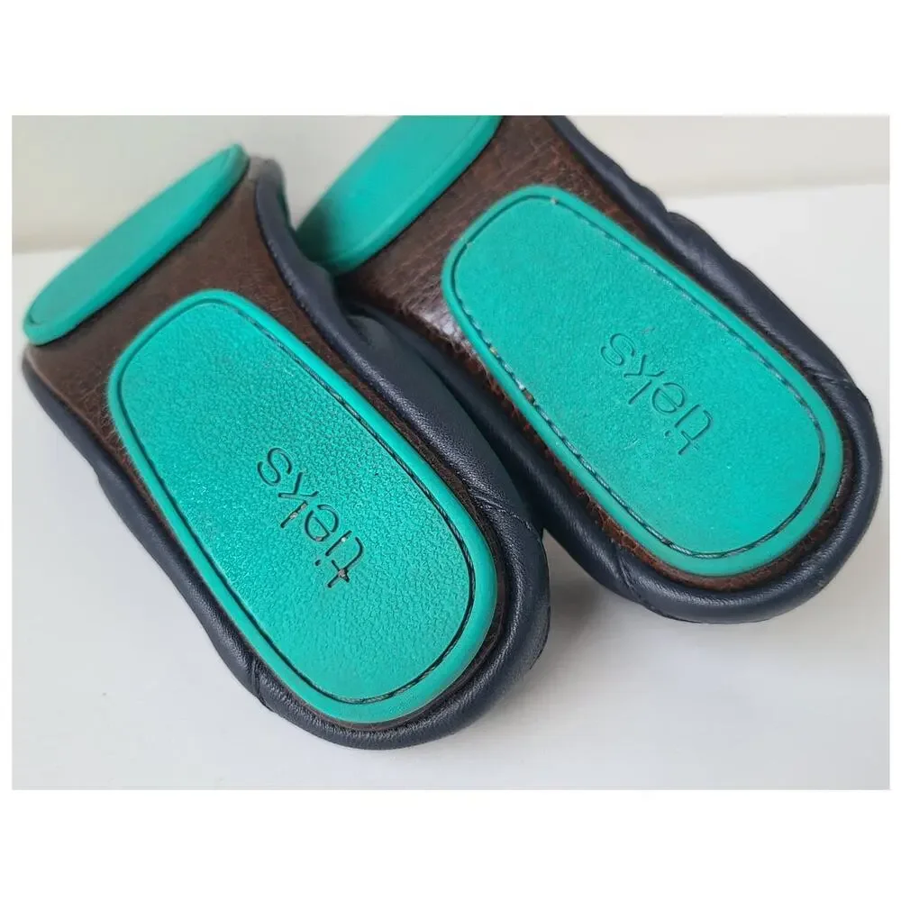 Tieks by Gavrieli California Navy Blue Leather Ballet Flats Foldable Womens Sz 5